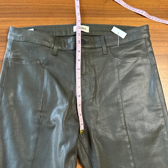 L'AGENCE Green Coated Denim Jyothi jeans, high rise split ankle, REVOLVE, 32 - Picture 6 of 10